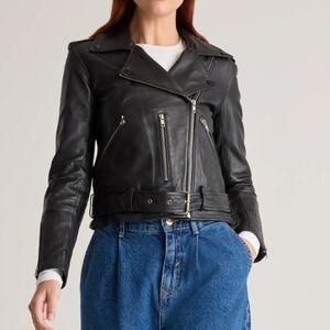 NWOT Quince 100% Leather Moto Jacket